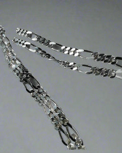 silver Figaro 925 chain necklace deep shine jewellers white gold plated your time to shine DSJ  