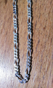 silver Figaro 925 chain necklace deep shine jewellers white gold plated your time to shine DSJ  