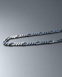 silver Figaro 925 chain necklace deep shine jewellers white gold plated your time to shine DSJ  