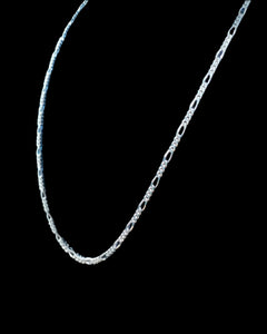 silver Figaro 925 chain necklace deep shine jewellers white gold plated your time to shine DSJ  