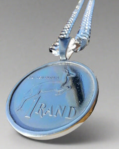 Silver Flat Curb Chain and South African 1980 Rand Pendant