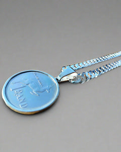 Silver Flat Curb Chain and South African 1980 Rand Pendant