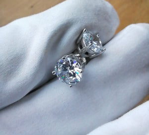 4 claw silver 925 earrings cz cubic zirconia stud deep shine jewellers diamond sparkle 7mm 