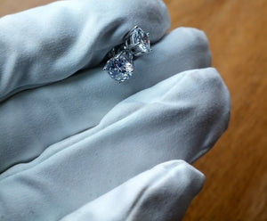 4 claw silver 925 earrings cz cubic zirconia stud deep shine jewellers diamond sparkle 7mm 