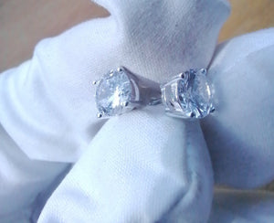 4 claw silver 925 earrings cz cubic zirconia stud deep shine jewellers diamond sparkle 7mm 