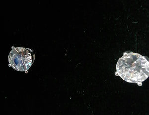 4 claw silver 925 earrings cz cubic zirconia stud deep shine jewellers diamond sparkle 7mm 